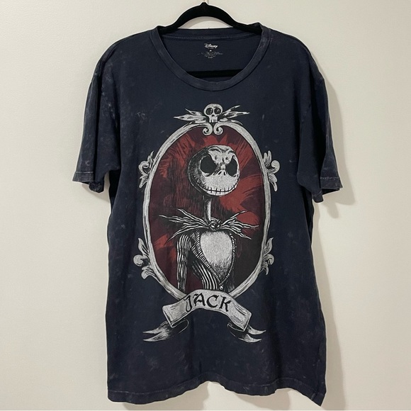 Disney Nightmare Before Christmas - Jack Graphic Tee Black Acid Wash Shirt Sz M - Picture 2 of 5